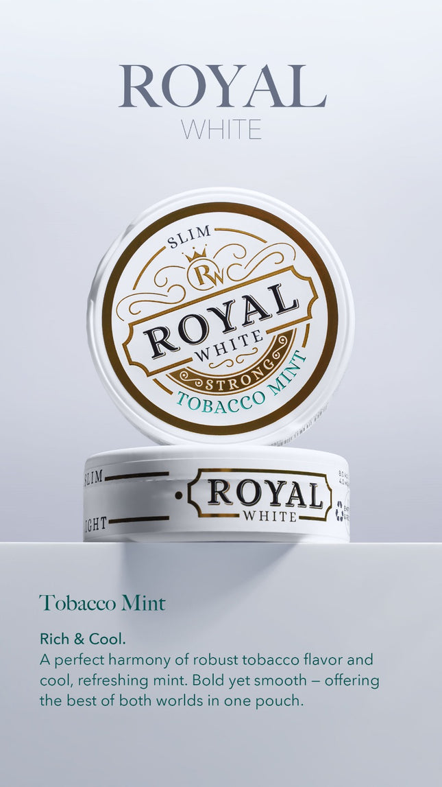 ROYAL WHITE Tobacco Mint Strong (8.3 MG/POUCH)